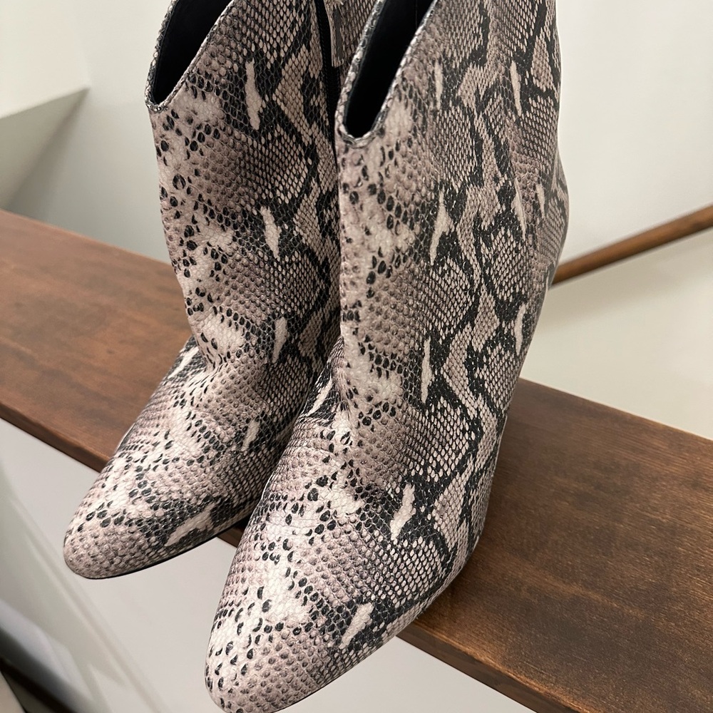 Halogen Makayla Snakeskin Pattern Ankle Boots
